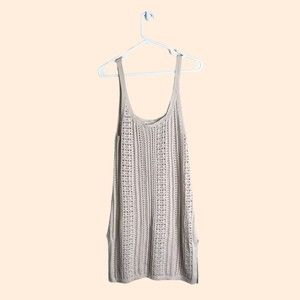 Anthropologie Cream Crochet Mini Dress